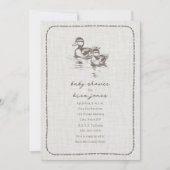 Rustic Ducks Doodle Neutral Baby shower Kaart (Voorkant)