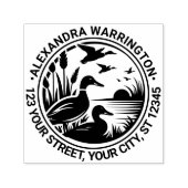 Rustic Ducks In Reeds Naam Retour Adres Zelfinktende Stempel (Design)