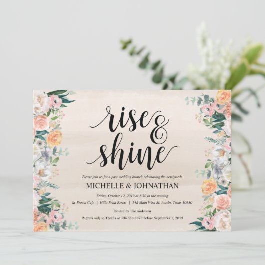 Rustic Dusk Post Wedding Brunch Invitation Kaart (Staand voorkant)