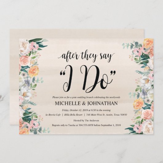 Rustic Dusk Post Wedding Brunch Invitation Kaart (Voorkant / Achterkant)