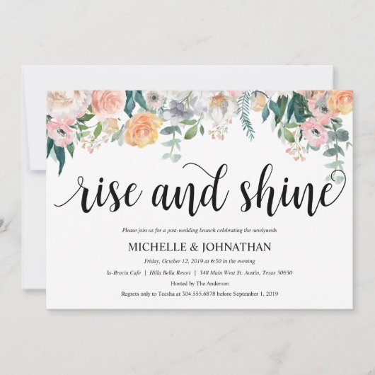 Rustic Dusk Post Wedding Brunch Invitation Kaart (Voorkant)