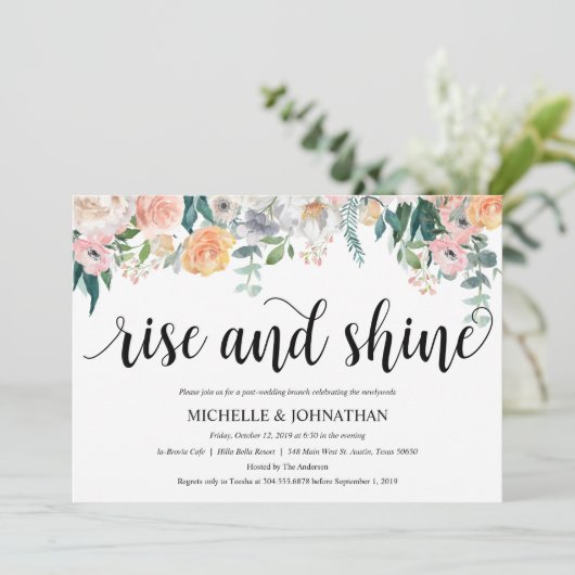 Rustic Dusk Post Wedding Brunch Invitation Kaart (Staand voorkant)