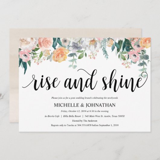 Rustic Dusk Post Wedding Brunch Invitation Kaart (Voorkant / Achterkant)