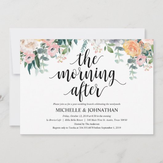 Rustic Dusk Post Wedding Brunch Uitnodigingskaart Kaart (Voorkant)