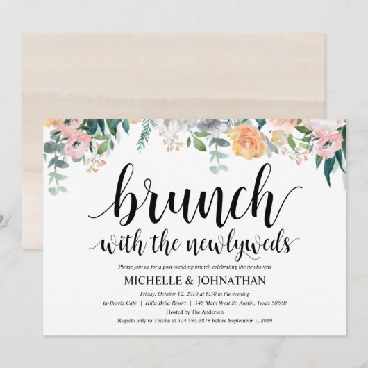 Rustic Dusk Post Wedding Brunch Uitnodigingskaart Kaart (Voorkant / Achterkant)