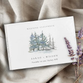 Rustic Dusky Green Pine Trees Bos Wedding Gastenboek