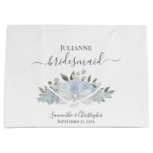 Rustic Dusty Blue Boho Floral Wedding Bridesmaid Groot Cadeauzakje (Voorkant)