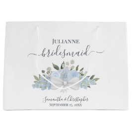 Rustic Dusty Blue Boho Floral Wedding Bridesmaid Groot Cadeauzakje