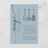 Rustic Dusty Blue Bridal Shower Recipe Informatiekaartje (Voorkant)