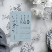 Rustic Dusty Blue Bridal Shower Recipe Informatiekaartje