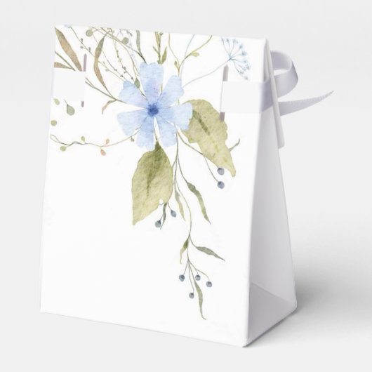 Rustic Dusty Blue Delicate Wildflower Wedding Bedankdoosjes (Achterkant)