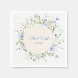 Rustic Dusty Blue Delicate Wildflower Wedding Servet