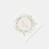 Rustic Dusty Blue Delicate Wildflower Wedding Servet (Hoek)