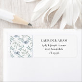 Rustic Dusty Blue Eucalyptus Address Etiket (Insitu)