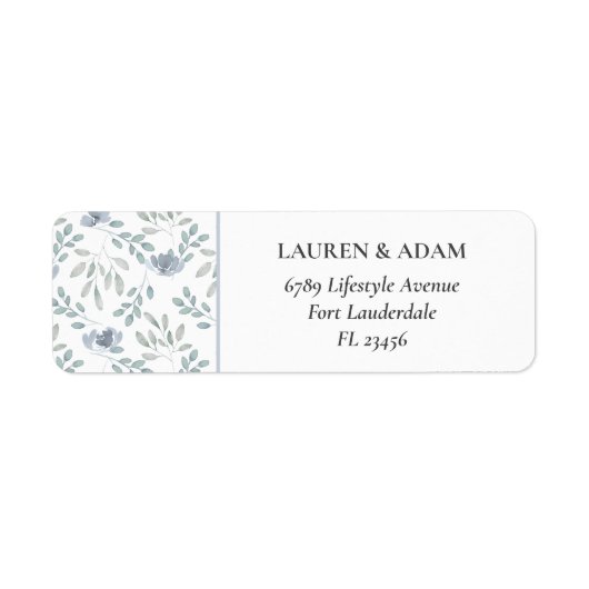 Rustic Dusty Blue Eucalyptus Address Etiket (Voorkant)