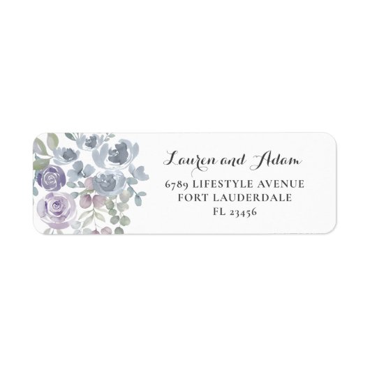 Rustic Dusty Blue Eucalyptus Address Label (Voorkant)