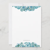 Rustic Dusty Blue Floral Boy Baby shower Kaart (Achterkant)