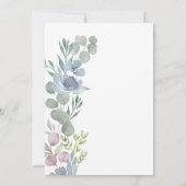 Rustic Dusty Blue Floral Bridal Shower Invitation Kaart (Achterkant)