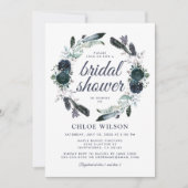 Rustic Dusty Blue Floral Vrijgezellenfeest Kaart (Voorkant)