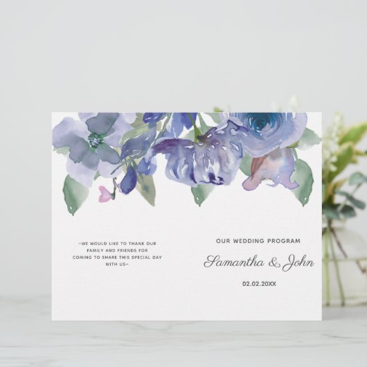 Rustic Dusty Blue Floral Wedding (Staand voorkant)