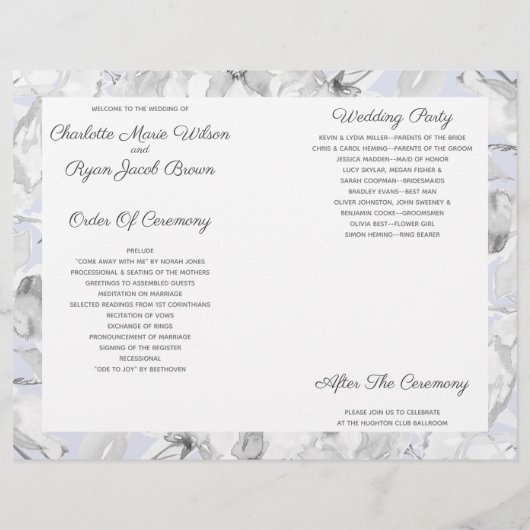 Rustic Dusty Blue Floral Wedding (Achterkant)