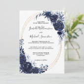 Rustic Dusty Blue Floral Wedding Kaart (Staand voorkant)