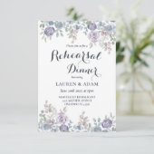 Rustic Dusty Blue Floral Wedding Rehearsal Kaart (Staand voorkant)