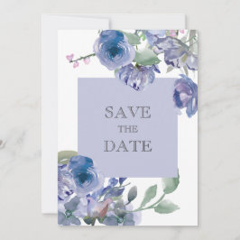 Rustic Dusty Blue Floral Wedding Save The Date