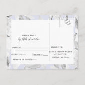 Rustic Dusty Blue Floral Wedding Uitnodiging Briefkaart (Achterkant)