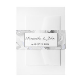 Rustic Dusty Blue Floral Wedding Uitnodigingen Wikkel