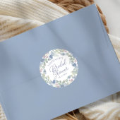 Rustic Dusty Blue Floral Wreath Bridal Shower Ronde Sticker