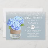 Rustic Dusty Blue Hydrangea Vrijgezellenfeest Brun Kaart (Voorkant)