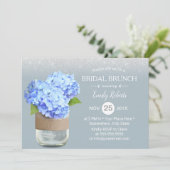 Rustic Dusty Blue Hydrangea Vrijgezellenfeest Brun Kaart (Staand voorkant)