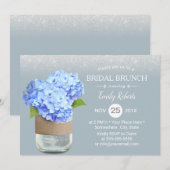 Rustic Dusty Blue Hydrangea Vrijgezellenfeest Brun Kaart (Voorkant / Achterkant)