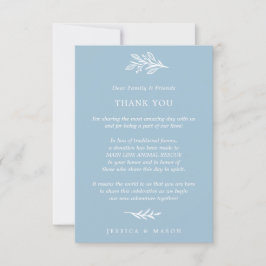 Rustic Dusty Blue in Lieu of Favors Place Card Aankondiging