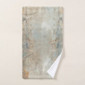 Rustic Dusty Blue Light Brown Abstract Farmhouse Bad Handdoek (Handdoek)