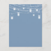Rustic Dusty Blue Lights Wedding Reception Informatiekaartje (Achterkant)