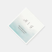 Rustic Dusty Blue Monogrammed Wedding Cocktail Servet (Hoek)