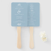 Rustic Dusty Blue Mr. en Mrs Wedding Programme Fan Handwaaier (Voorkant en achterkant)