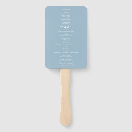 Rustic Dusty Blue Mr. en Mrs Wedding Programme Fan Handwaaier (Achterkant)