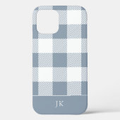 Rustic Dusty Blue Pset Pattern Monogram Case-Mate iPhone Case (Achterkant)