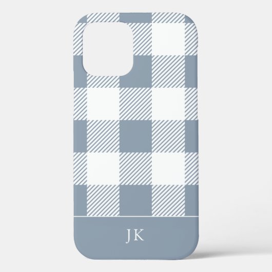 Rustic Dusty Blue Pset Pattern Monogram Case-Mate iPhone Case (Achterkant)