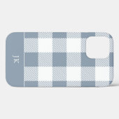 Rustic Dusty Blue Pset Pattern Monogram Case-Mate iPhone Case (Achterkant (horizontaal))