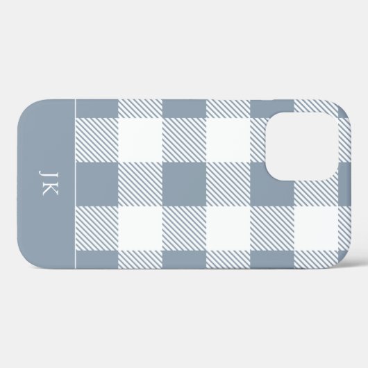 Rustic Dusty Blue Pset Pattern Monogram Case-Mate iPhone Case (Achterkant (horizontaal))