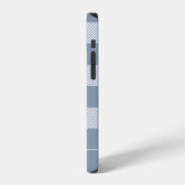 Rustic Dusty Blue Pset Pattern Monogram iPhone Hoesje (Linkerkant)