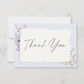 Rustic Dusty Blue Romantic Wildflower Wedding Bedankkaart (Voorkant)