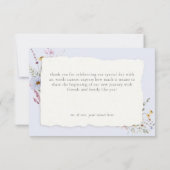 Rustic Dusty Blue Romantic Wildflower Wedding Bedankkaart (Achterkant)