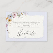 Rustic Dusty Blue Romantic Wildflower Wedding Informatiekaartje (Voorkant)