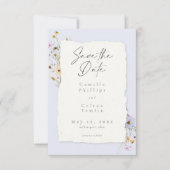 Rustic Dusty Blue Romantic Wildflower Wedding Save The Date (Voorkant)