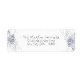 Rustic Dusty Blue Roos Floral Etiket (Voorkant)